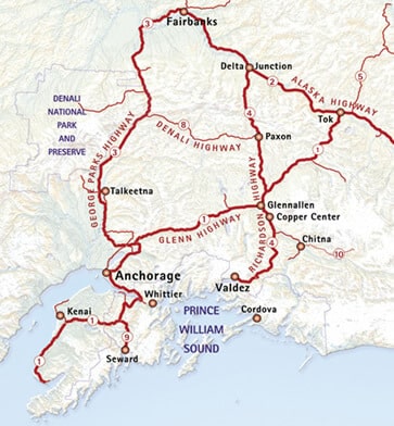 Alaska Road System Map