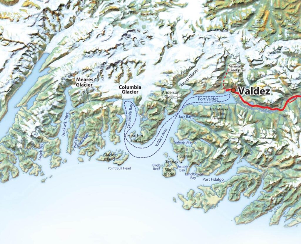 Columbia glacier map