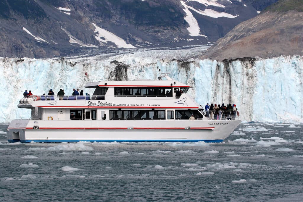 Valdez Spirit in front of Meares Glacier